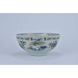 An 18th Century Chinese export Famillie Verte porcelain Bowl decorated with flowers and bird. 19cm d