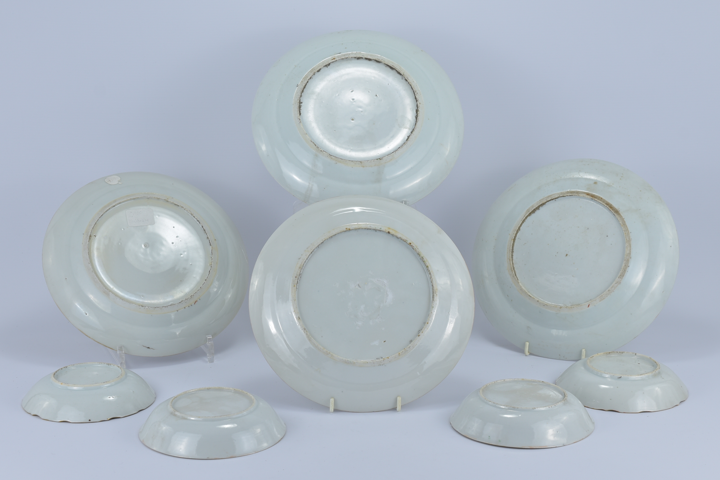 A group of 19th Century Cantonese famille rose Plates together with Four Smaller dishes. 25cm diamet - Image 4 of 4