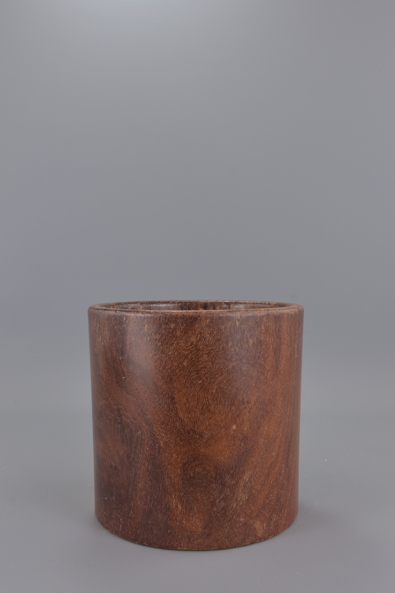 A Chinese hardwood brush pot