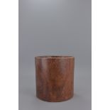 A Chinese hardwood brush pot