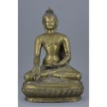 A Tibetan bronze seated buddha. 40cm tall