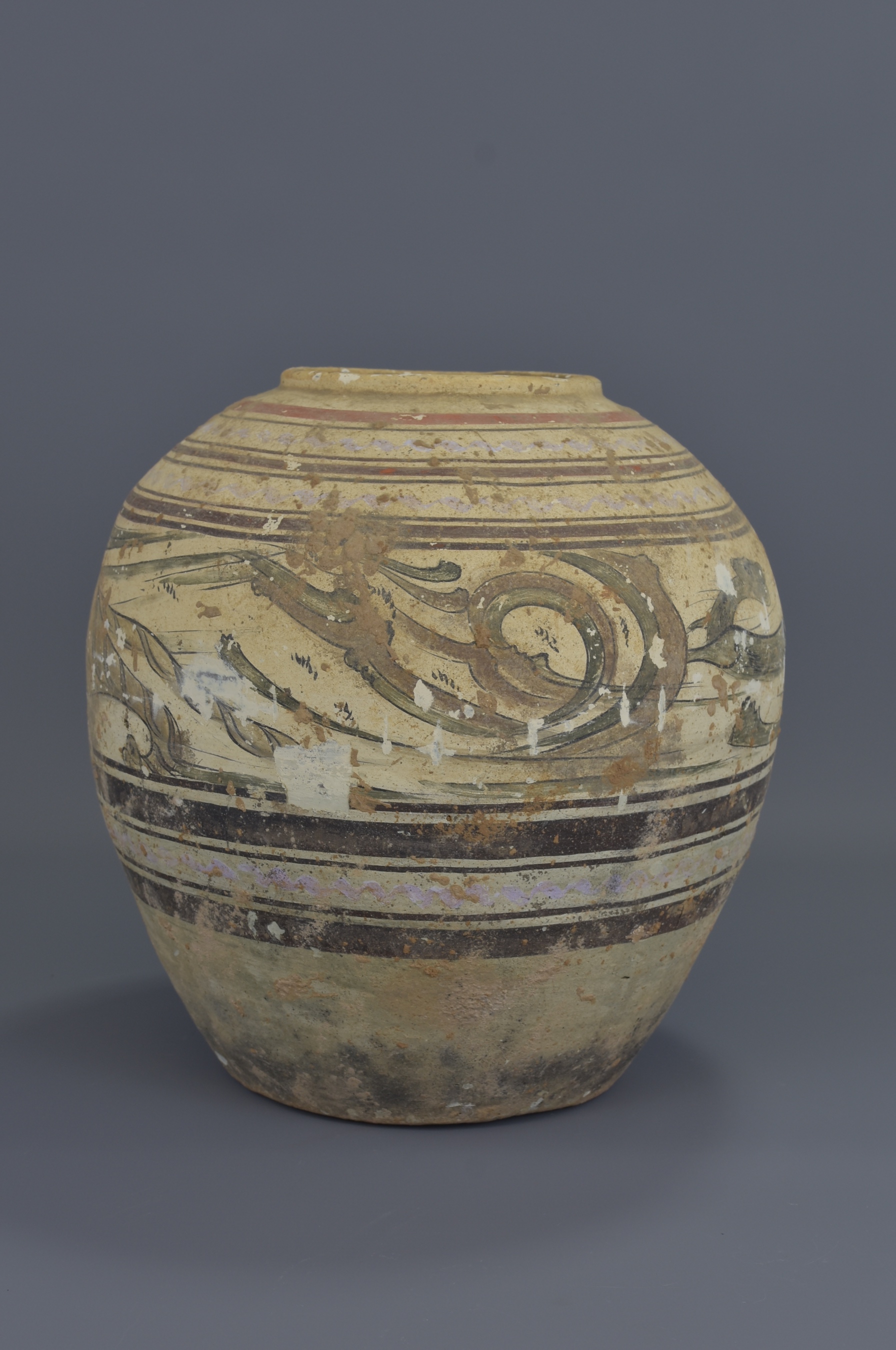 A Chinese Han dynasty painted pottery tiger jar . 26cm height - Image 2 of 6