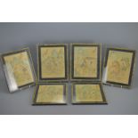 A collection of six Chinese 19th century framed paintings on paper of scholars and children. 23cm x