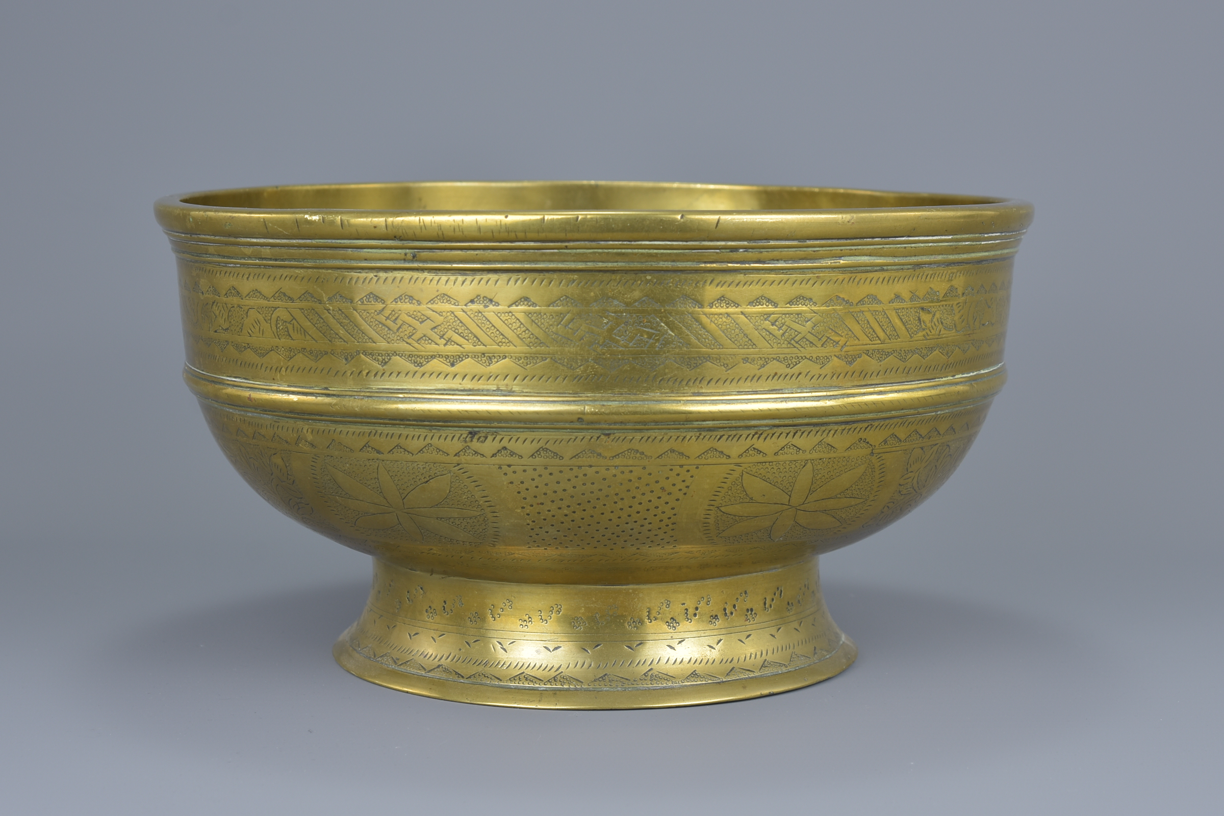 An Indian bronze bowl.