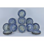A set of fifteen Japanese blue and white porcelain
