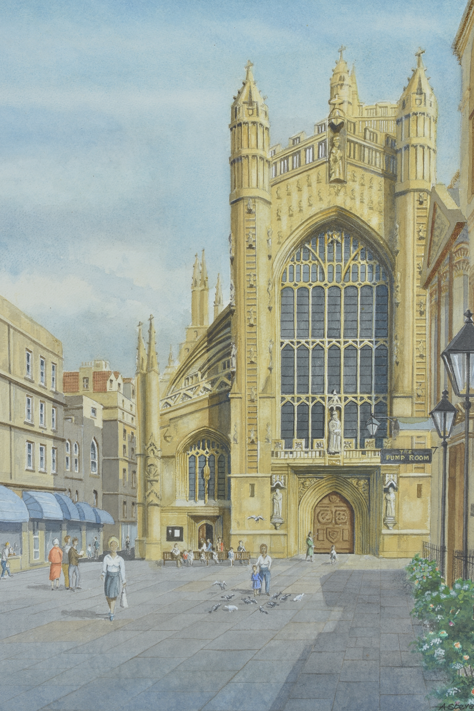 Anthony Stevens, Watercolour of Bath Abbey, signed lower right and dated 1988, 41cms x 56cms, framed - Image 2 of 4