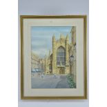 Anthony Stevens, Watercolour of Bath Abbey, signed lower right and dated 1988, 41cms x 56cms, framed