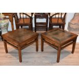 A quality pair of Chinese 19th century stone insert mediation stools. Used as coffee or end tables.