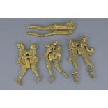 A group of four Indian 19/20th century bronze metal cutters. 16cm length