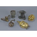 A group of six various Eastern bronze metal items. 6Cm – 11cm