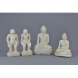 A group of four Indian alabaster figures.