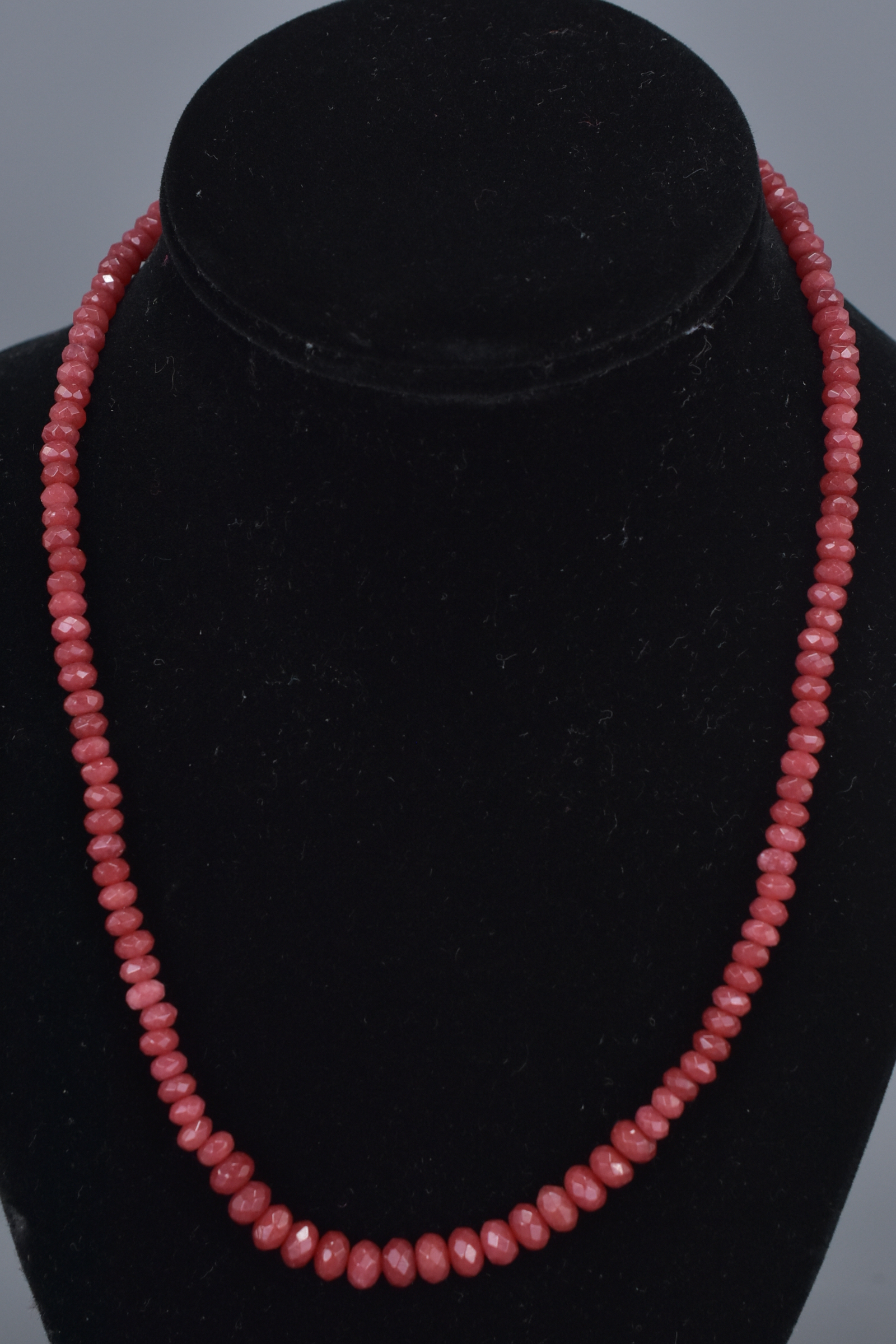 Three Necklaces of Small Pink Coloured Faceted Beads. - Image 3 of 4