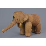 Danish 1950's Kay Bojesen Wooden Teak Articulated Elephant marked to foot ' Kay Bojesen Denmark Copy