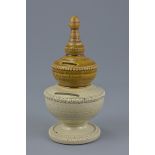 English 19th Century Pagoda-Shaped Stoneware Money box