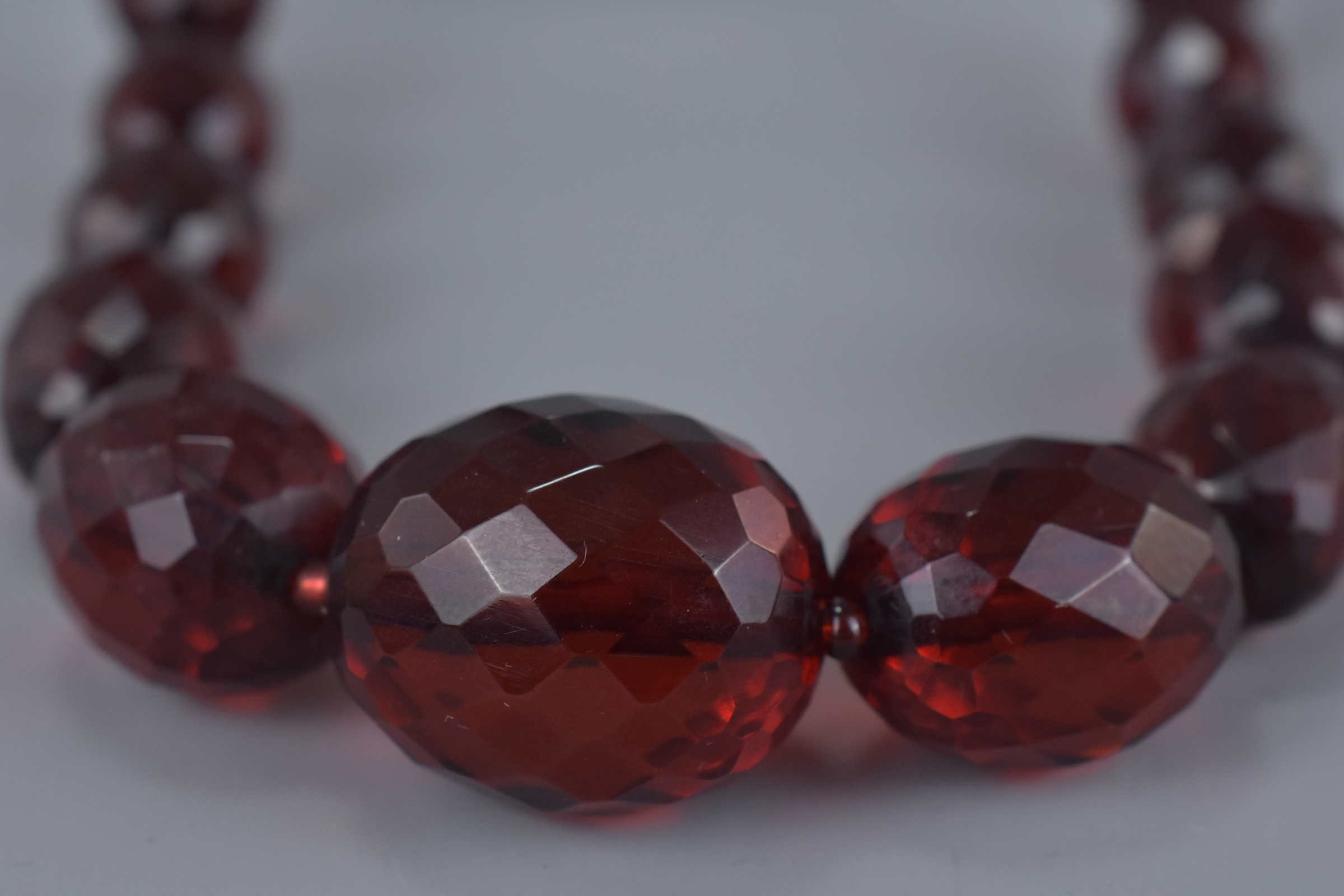 Cherry Amber Style Faceted Bead Necklace - Image 2 of 3