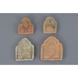 Four Chinese Song / Liao Dynasty Pottery Buddhist Amulets