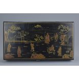 Chinese Black Lacquered Wooden Games Box