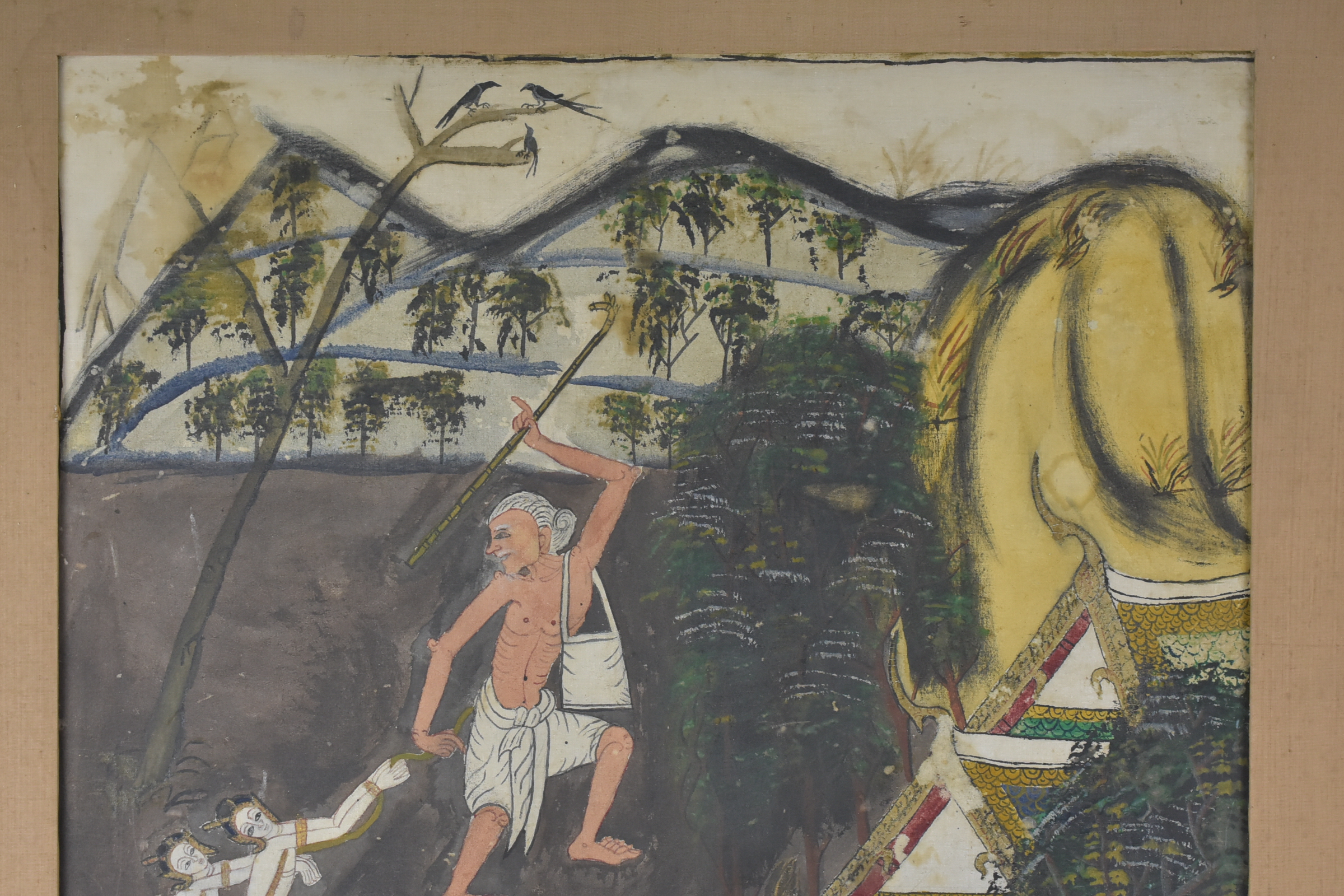 Thai Watercolour on Cloth depicting Figures - Image 2 of 6