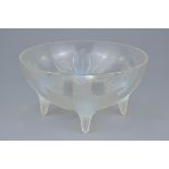 Lalique opalescent glass 'Lys' pattern bowl