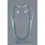 Necklace of Faceted Emerald Beads