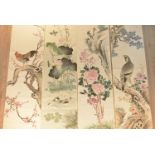 Four large Chinese watercolour paintings