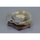 A Chinese 20th century carved agate bowl