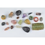 Collection of Seventeen Agate and Stone beads etc.