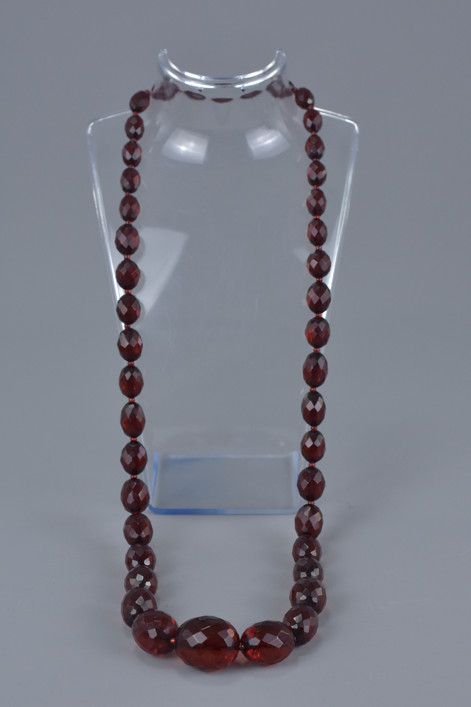 Cherry Amber Style Faceted Bead Necklace