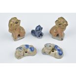 Four 18th century miniature porcelain joss stick holders