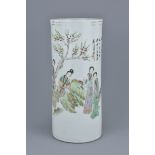 A Chinese Republican period porcelain scroll pot