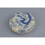 A Chinese crackle glaze porcelain box and cover