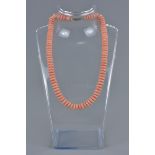 A flat bead coral necklace