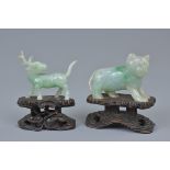 Pair of Chinese jadeite carvings