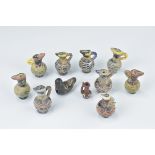 Nine Venetian Glass Painted Ewers