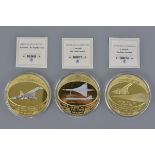 Three Concorde, The Final Farewell Gold Plated Proof coins