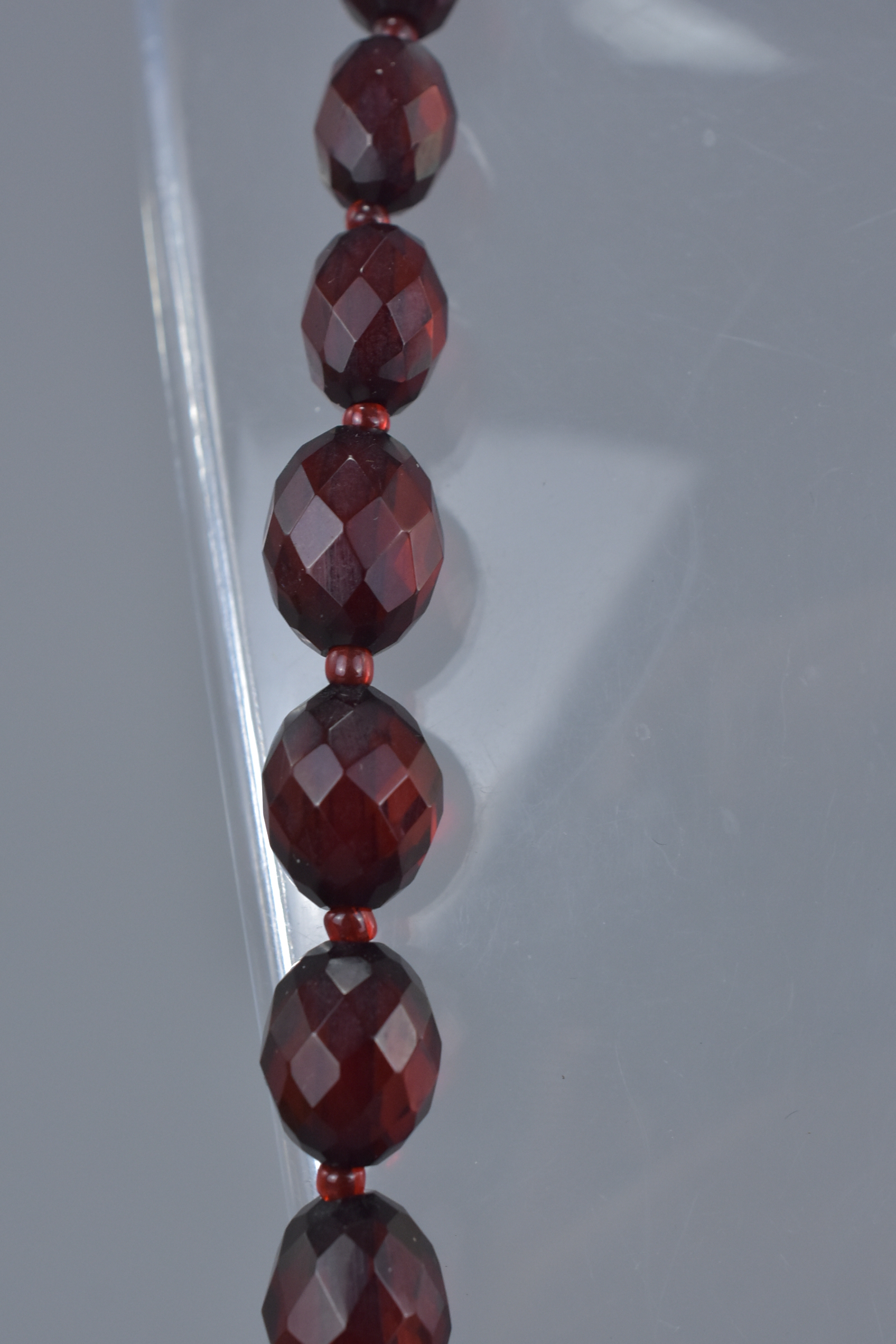 Cherry Amber Style Faceted Bead Necklace - Image 3 of 3