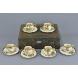 Japanese Satsuma Six Coffee Cups and Saucers