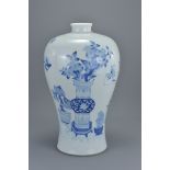 Chinese Porcelain 19th century Blue and White Vase, 33cms high