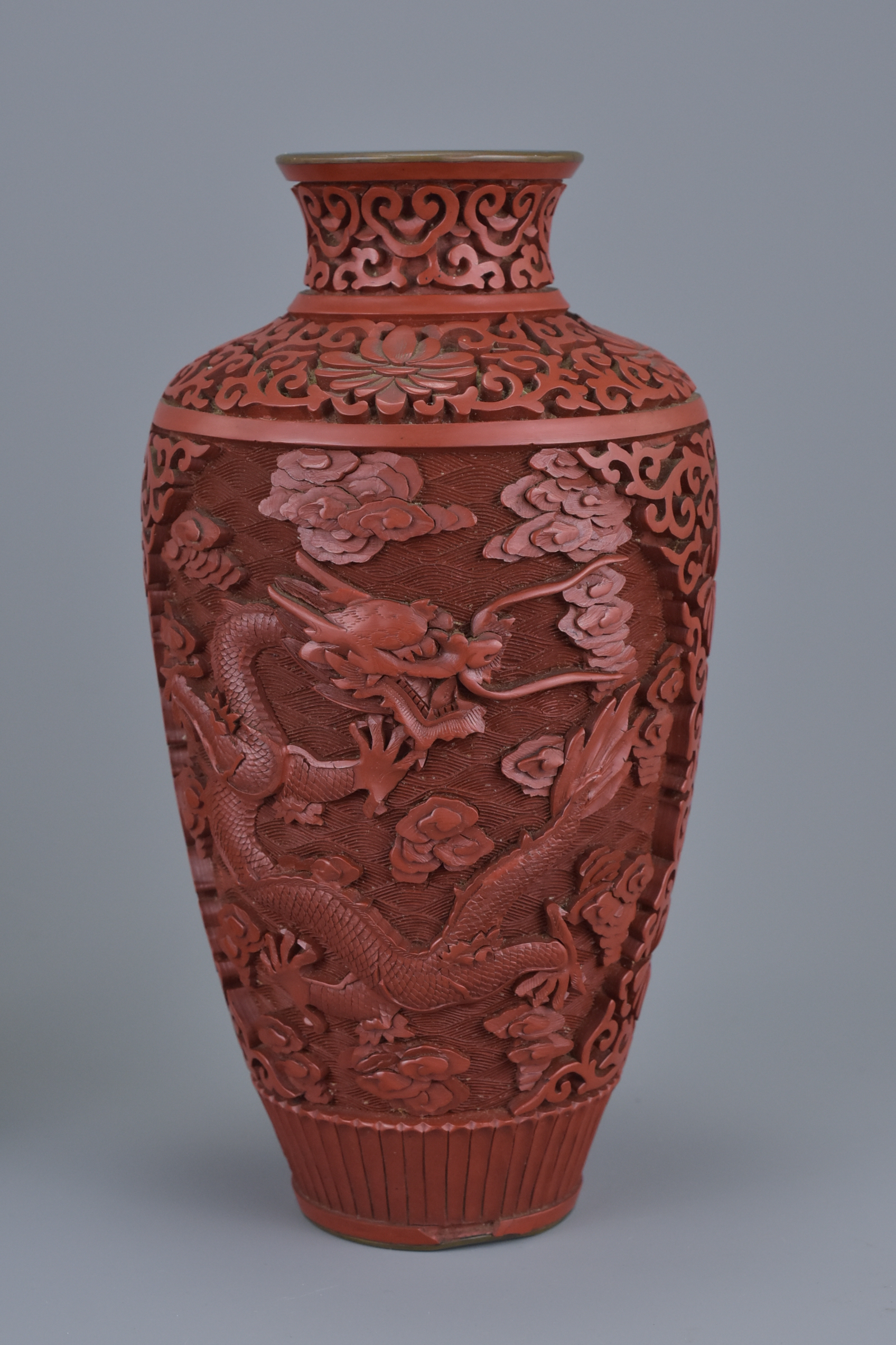 Four Early 20th century Chinese Lacquer Vases, 25cms high, 20cms high and 13cms high (4) - Image 2 of 8