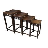 Chinese Hardwood Nest of Four Occasional Tables