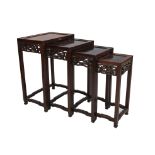 Chinese Hardwood Nest of Four Occasional Tables