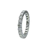 A white metal and diamond ring. Ring size M