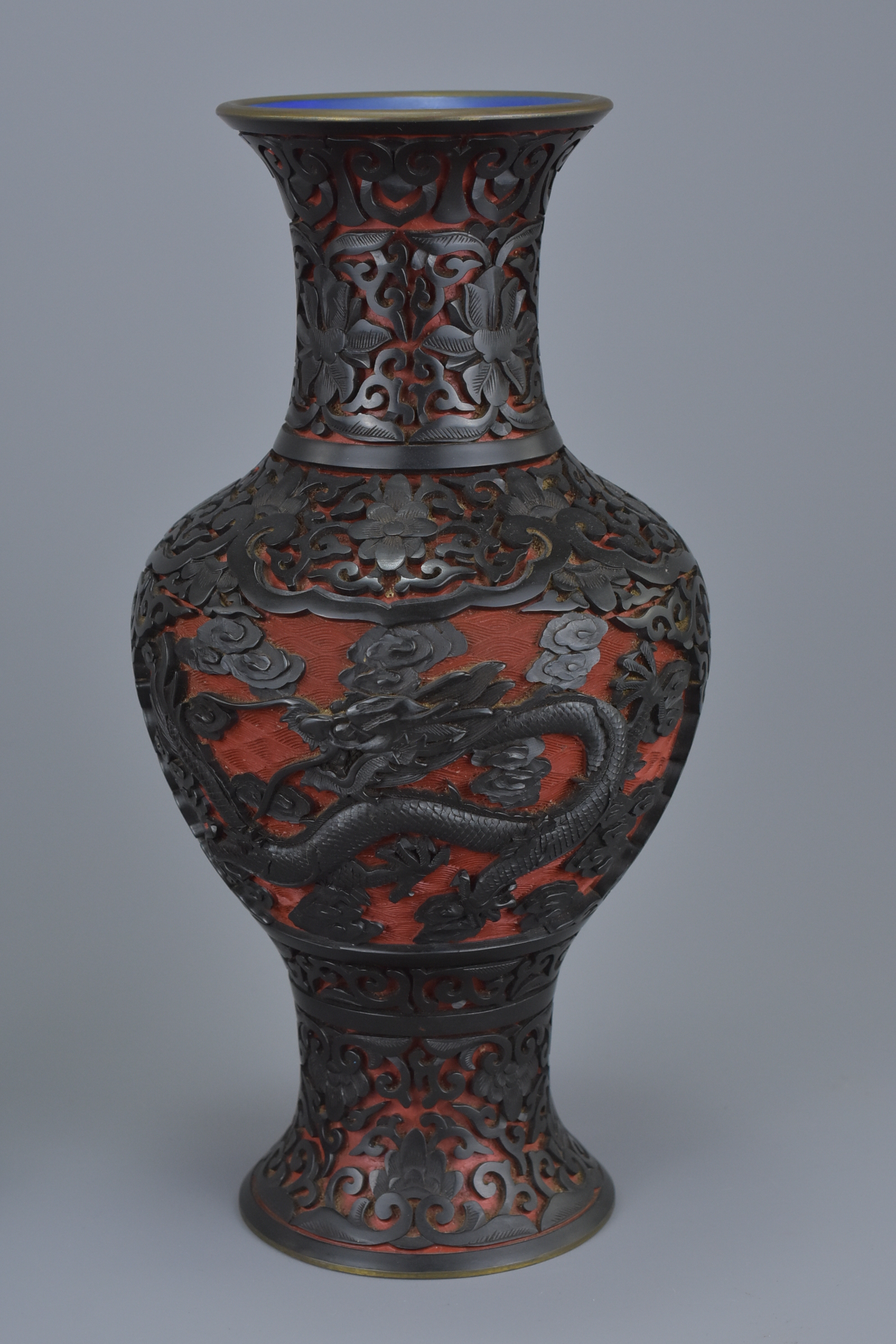 Four Early 20th century Chinese Lacquer Vases, 25cms high, 20cms high and 13cms high (4) - Image 4 of 8