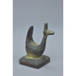 Chinese 18th / 19th century Bronze Seal in the form of a Peacock, 4cms high