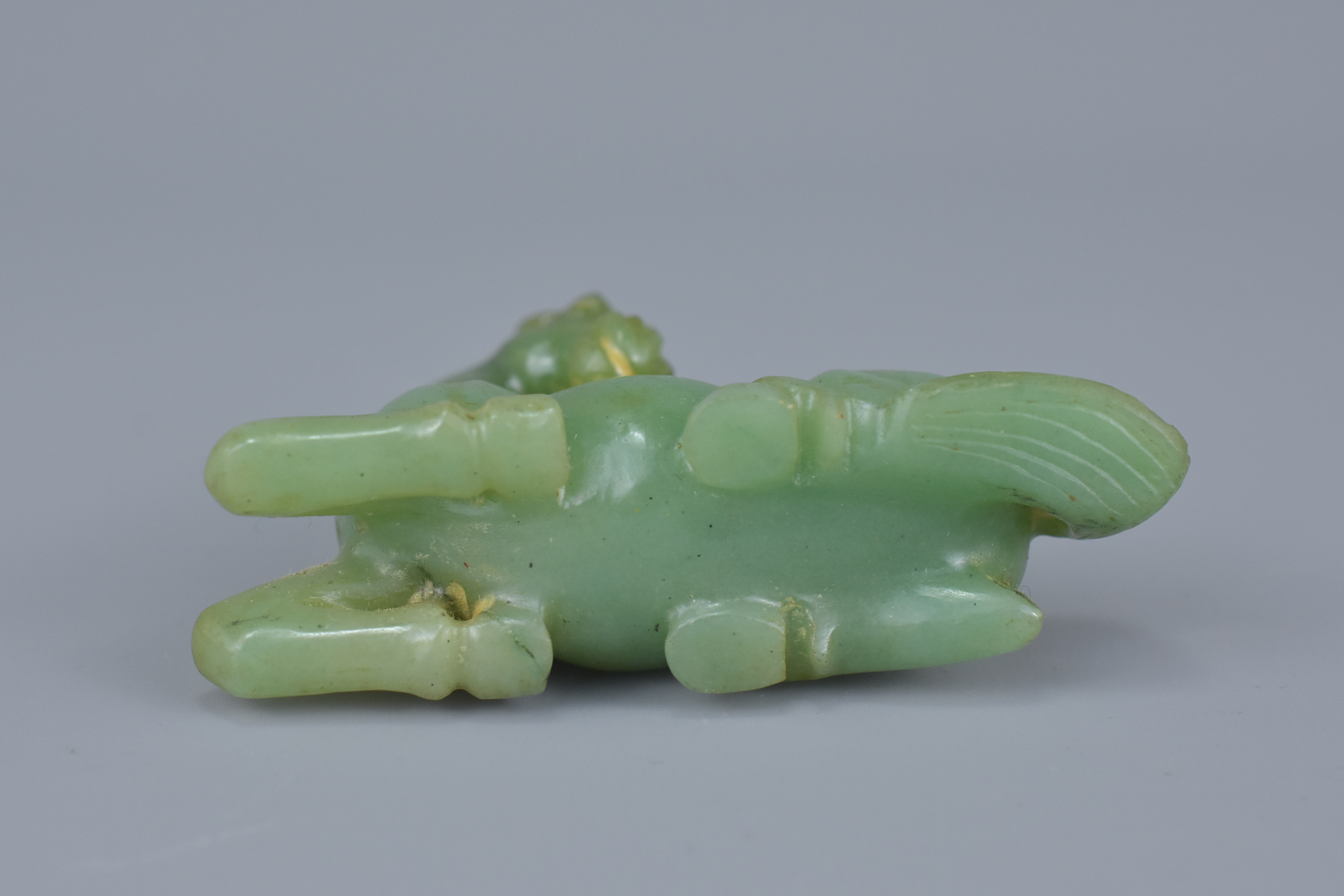 Chinese Jade Egg on Wooden Stand, 8cms high, Carved Jade Horse on Wooden Stand, 6cms high and a Silv - Image 4 of 9