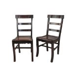 Pair of Chinese Hardwood Chairs, each 84cms high x 38cms wide (2)