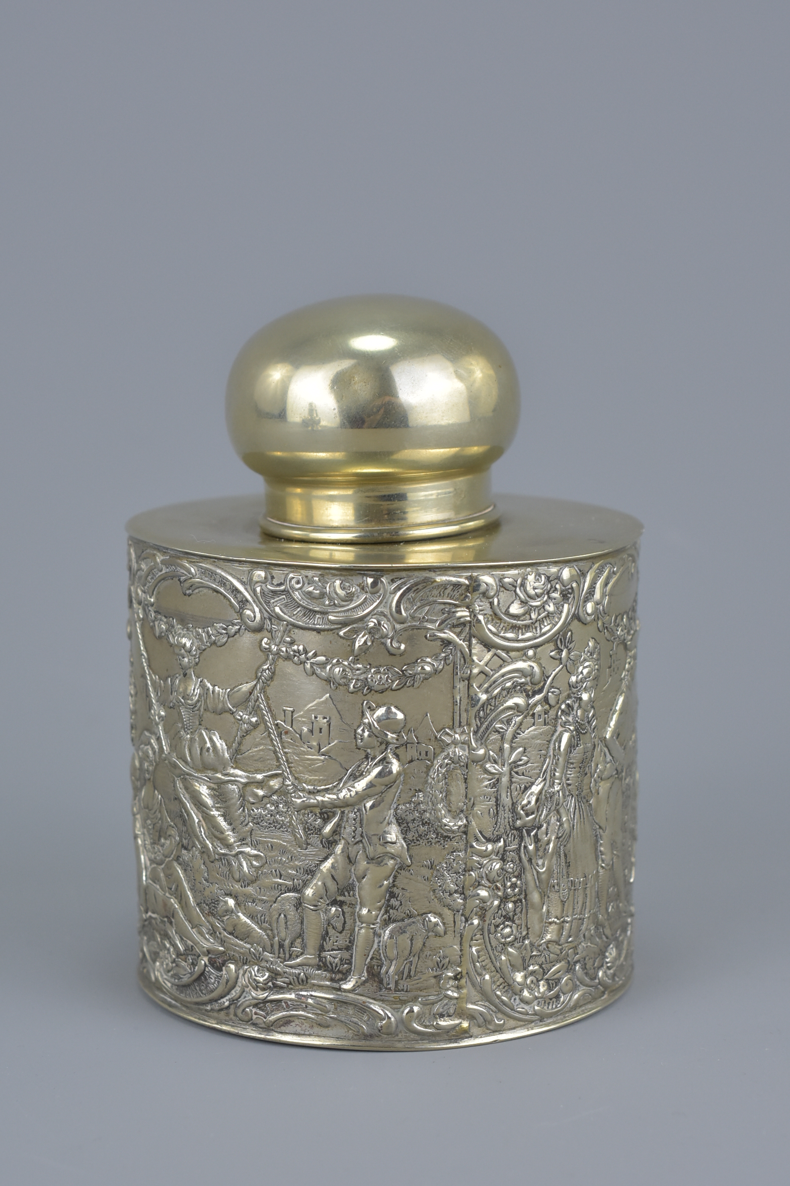 English Silver Inkstand with Two Inkwells both with Glass Liners, full English hallmarks, presentati - Image 4 of 6