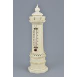 19th century Anglo Indian Ivory Thermometer column, 19cms high