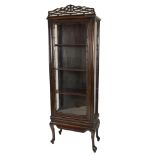 Chinese Hardwood Display Cabinet, the single glazed door opening to reveal three removable shelves,