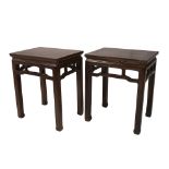Pair of Chinese 19/20th century Rosewood rectangular stools, 50cms high x 42cms width (2) Provenance